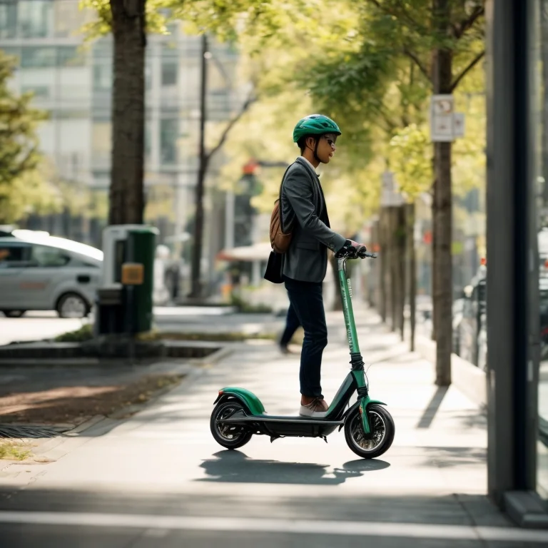 緑の中を走るスクーター