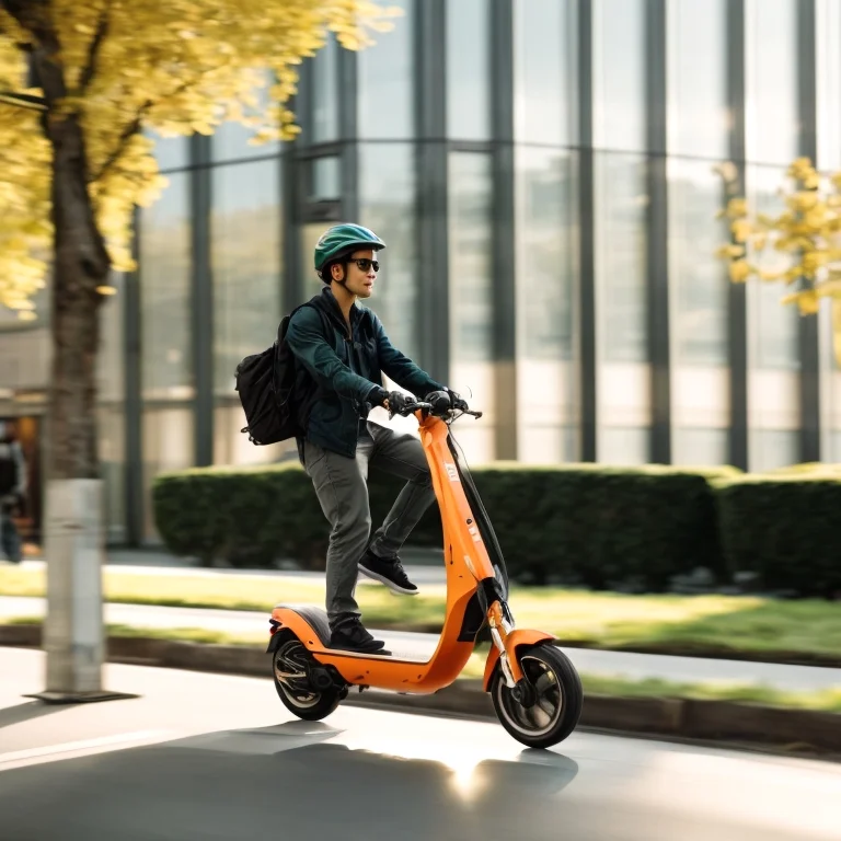 都市で走るMoveMaxScootの電動スクーター
